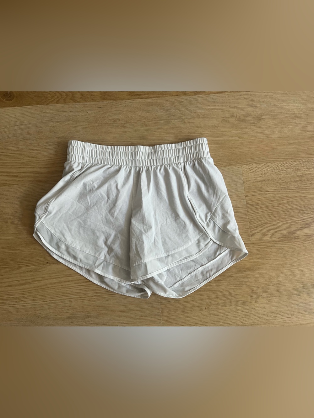 Athleta White Elastic-Waist Athletic Shorts